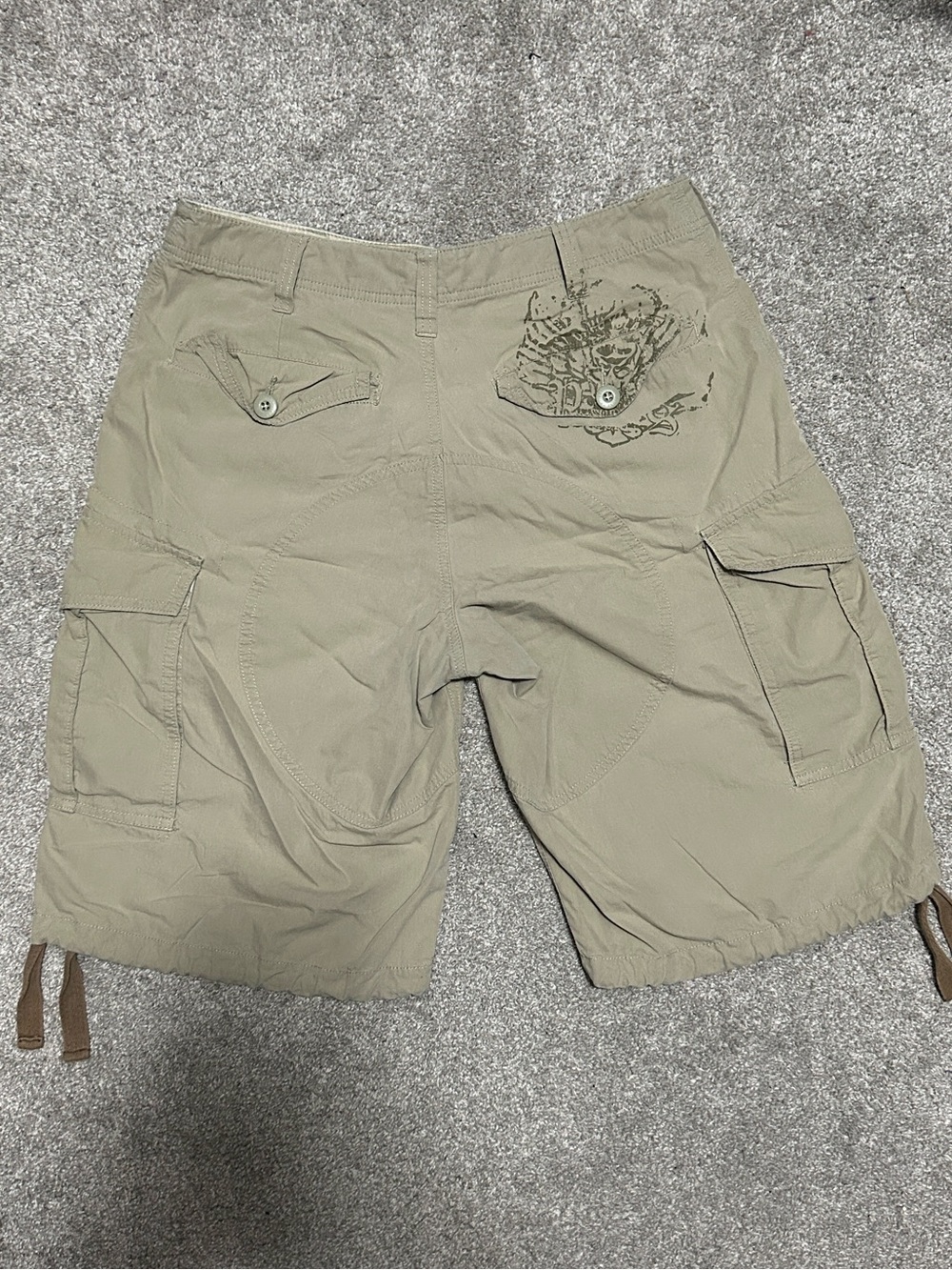 Y2K President Stone Baggy Cargo Dad Shorts